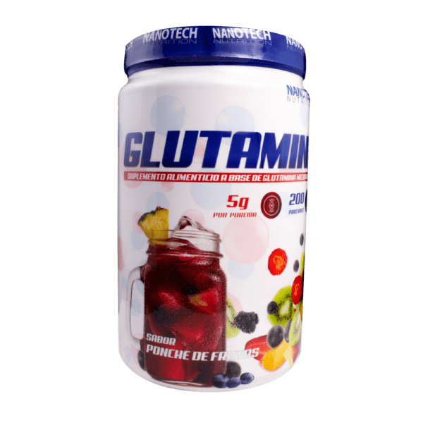 GLUTAMINA 1120g 200 Servicios - Sabor Ponche de Frutas