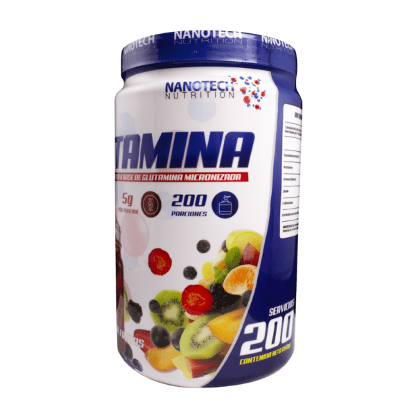 GLUTAMINA 1120g 200 Servicios - Sabor Ponche de Frutas - Imagen 2