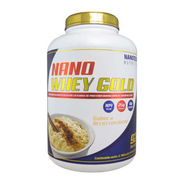 NANO WHEY GOLD 6lb 92 Servicios - Sabor  Arroz con Leche